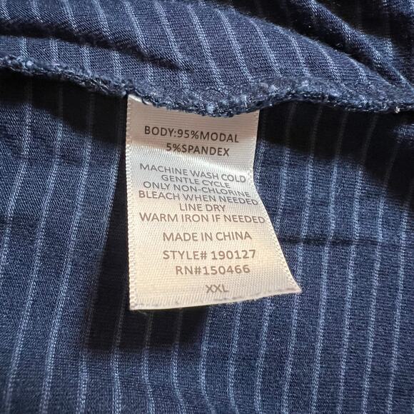 Market & Spruce Crewneck Stripe Stretch T-Shirt Size XXL Casual Nautical - Picture 5 of 7